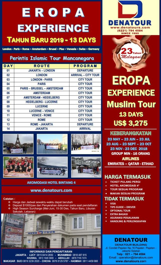 Paket Tour Muslim Eropa Tahun Baru 2019